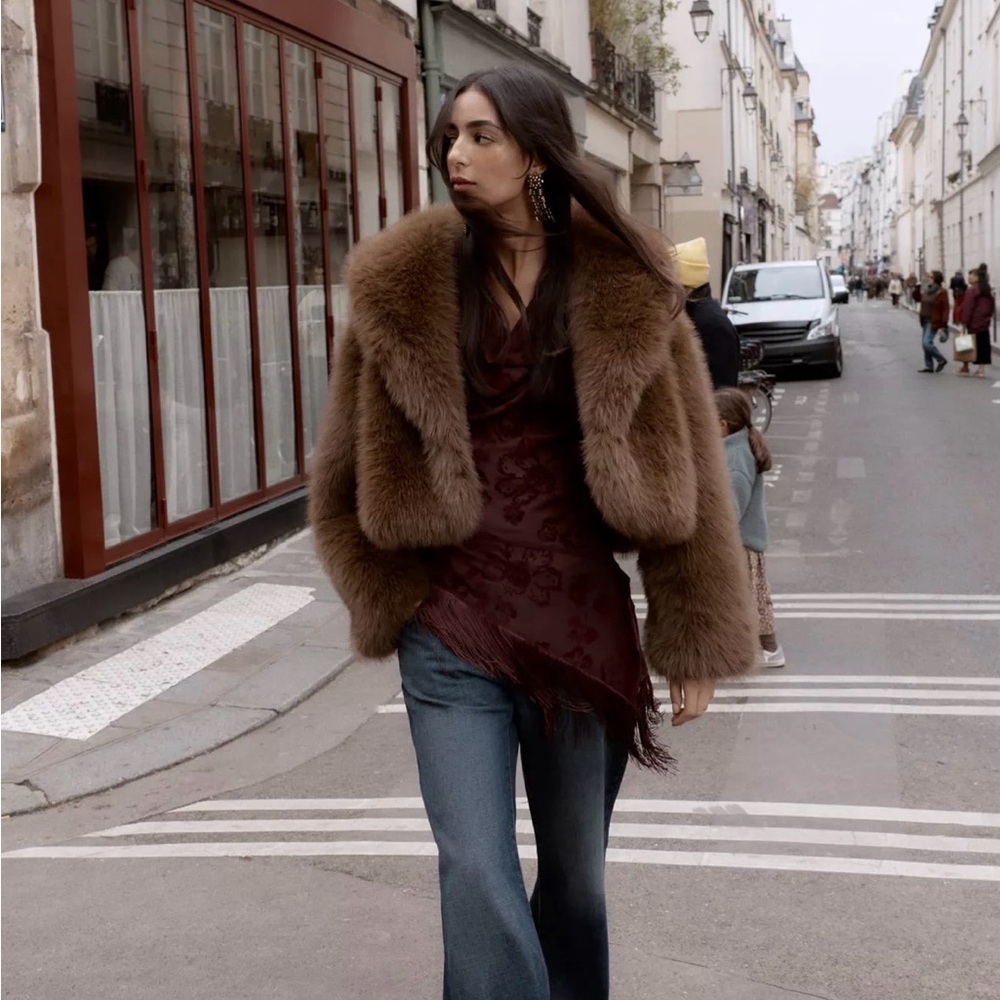 Zara Brown Fur Jacket